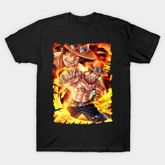 PORTGAS D ACE ANIME MERCHANDISE T-Shirt by graficklisensick666